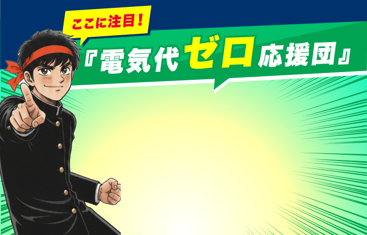 ここに注目！『電気代ゼロ応援団』